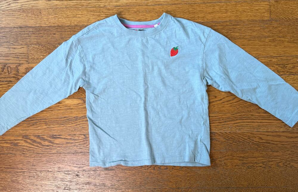 Mini Boden Girls' Strawberry Long Sleeve Shirt Size 5